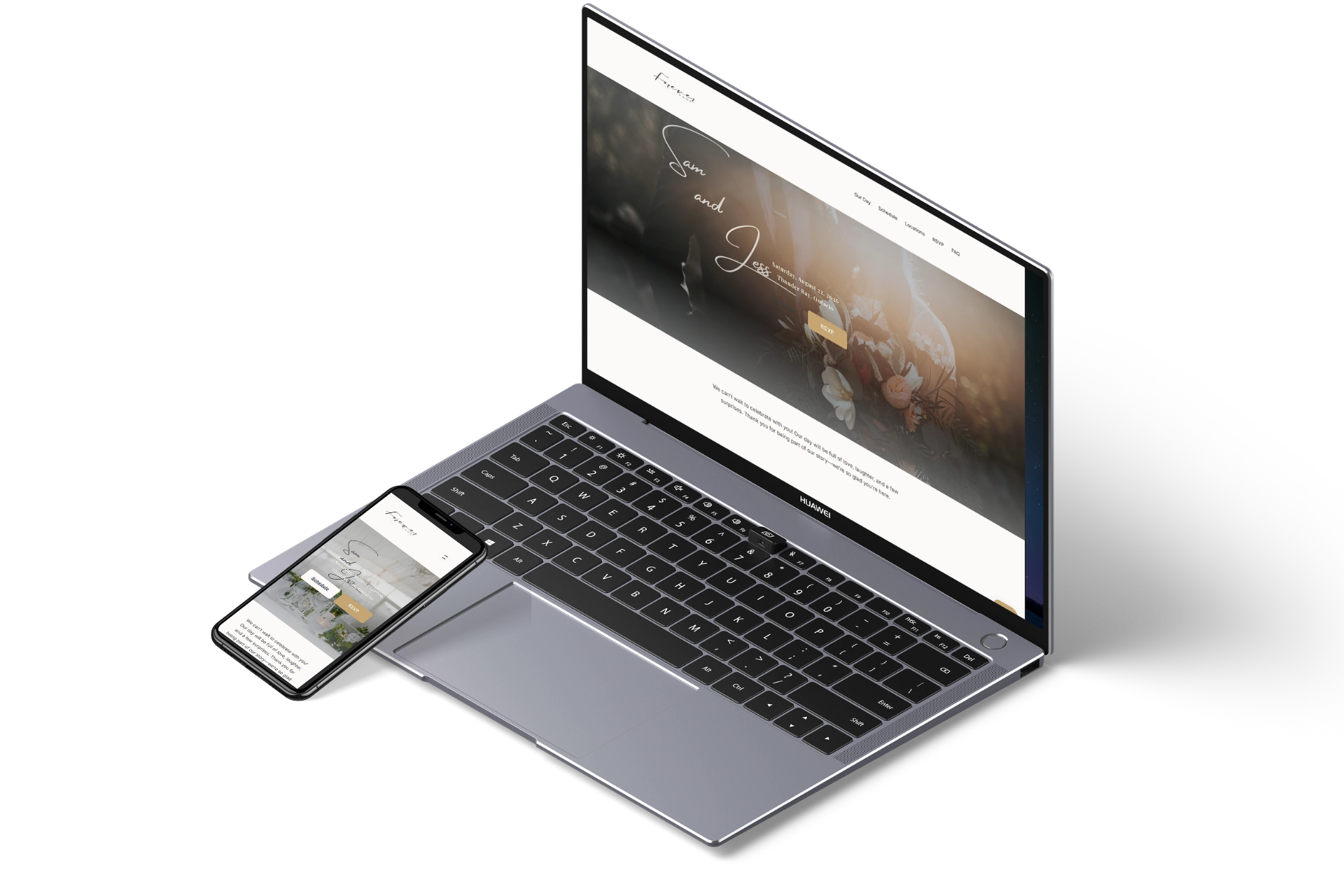 Wedding website preview